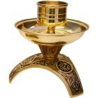 Candlestick for table made of cast iron golden color