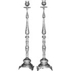 Standing candlestick made of chiselled sterling silver