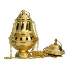 Catholic Church Golden color brass thurible | 24 cm.