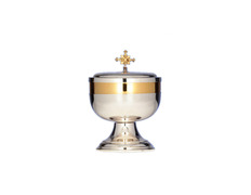 Add to Cart Smooth silver ciborium of 15.5 cm. tall with golden details Smooth silver ciborium of 15.5 cm. tall with golden details