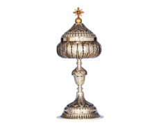 Add to Cart Embossed silver ciborium with acorn-shaped knot Embossed silver ciborium with acorn-shaped knot