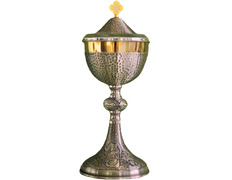 Add to Cart Ciborium with lid in chiselled metal and gold plating Ciborium with lid in chiselled metal and gold plating