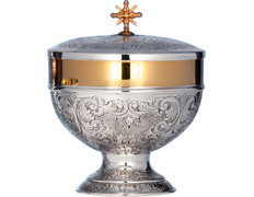 Add to Cart Silver ciborium with vine and grapes chiselled at the base Silver ciborium with vine and grapes chiselled at the base