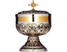 Add to Cart Silver ciborium with beveled grapes Silver ciborium with beveled grapes