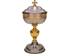 Add to Cart Silver and gold ciborium with circular base Silver and gold ciborium with circular base