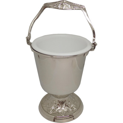 Holy Water Vessel | Church Bucket | Nickel-plated color