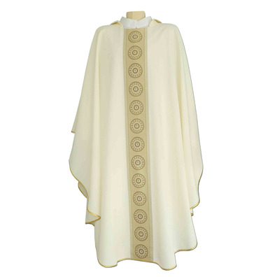Polyester chasuble with golden central gallon