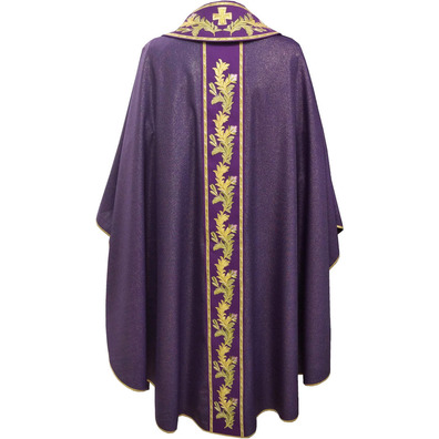 Wool, Polyester and Viscose Catholic Church Chasuble purple