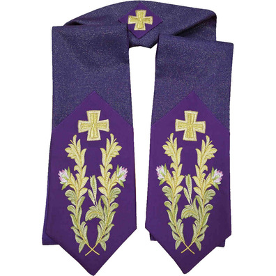 Wool, Polyester and Viscose Catholic Church Chasuble purple