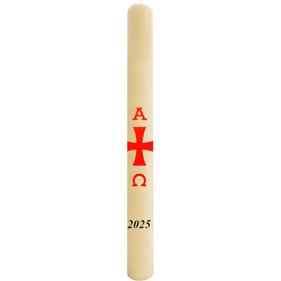 Paschal wax candle smooth with stickers | 2025