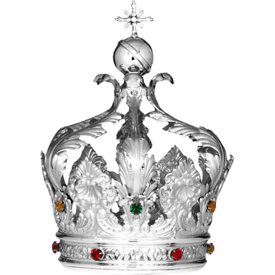 Silver crown with encrusted stones