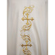 Catholic priest chasuble with gold-colored Crosses embroidery beige