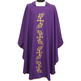 Catholic priest chasuble with gold-colored Crosses embroidery purple