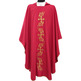 Catholic priest chasuble with gold-colored Crosses embroidery red