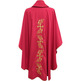 Catholic priest chasuble with gold-colored Crosses embroidery red