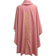 Catholic priest chasuble with gold-colored Crosses embroidery pink