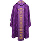 Chasuble and stole in damask fabric with golden embroidery purple