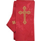 Chasuble and stole in damask fabric with golden embroidery red