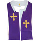 Reversible stole with white / purple embroidered Cross