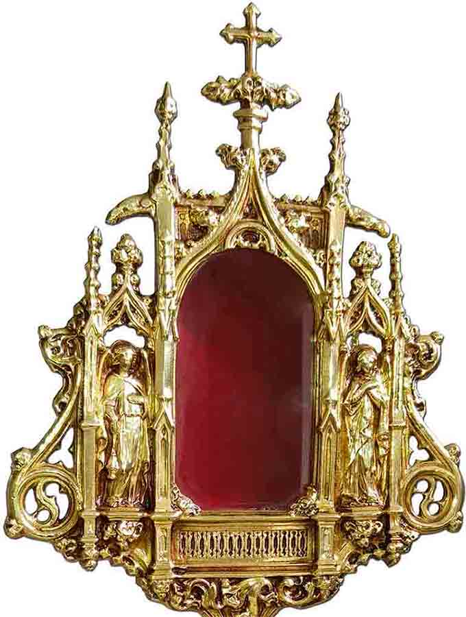 Lot - French Gothic Brass Reliquary Case